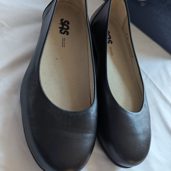SAS  Scenic Comfort Ballet Flat Black Size 8W Brand New with Box - Picture 1 of 6